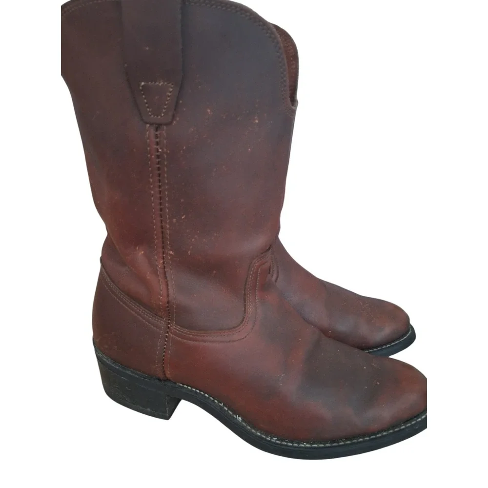 Vintage Vulcan Western Mens‎ size 8½D Smooth Leather Cowboy Boots Oil Resistant
